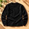 Stylish Crew Neck Ribbed Sweatshirt